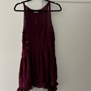Free People Burgundy Mini Dress